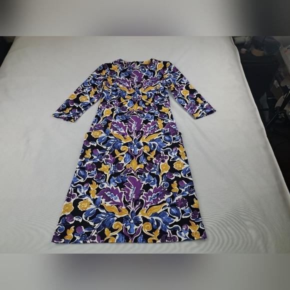 J. McLaughlin Catalyst Artist Garden Floral Print Catalina Cloth Dress Size XS - Picture 9 of 12